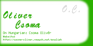 oliver csoma business card